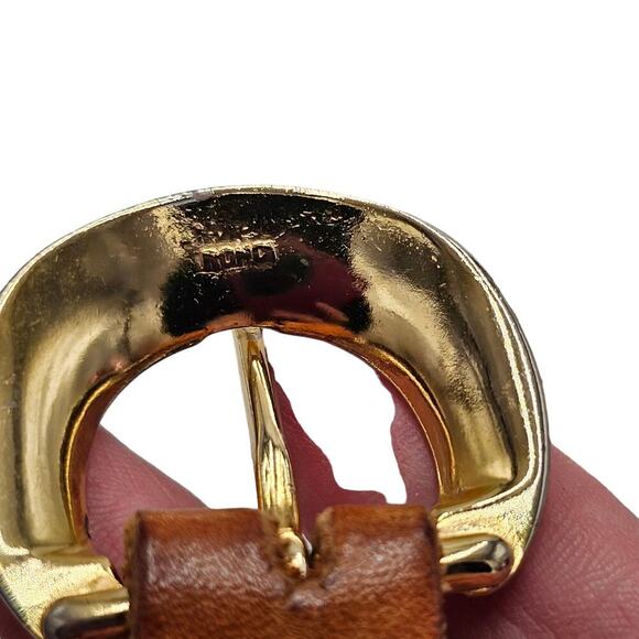 Rona Brown Leather Belt Womens Size Small D-Ring Buckle Skinny Vintage Capsule - Picture 7 of 8